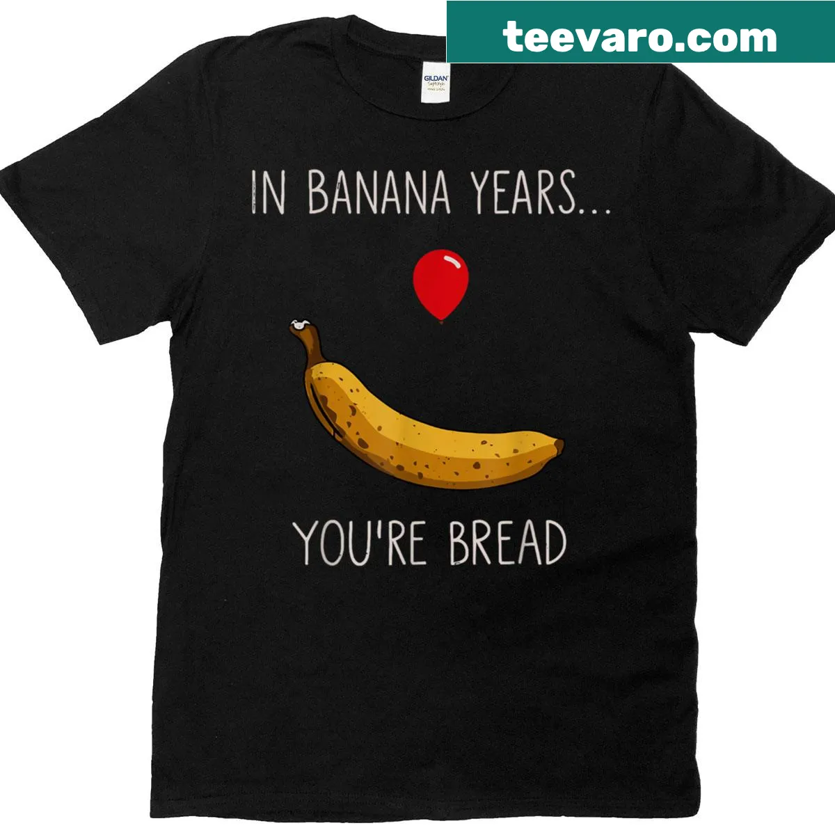 Funny Banana quote T-shirt with playful banana illustrations — on a men's t-shirt