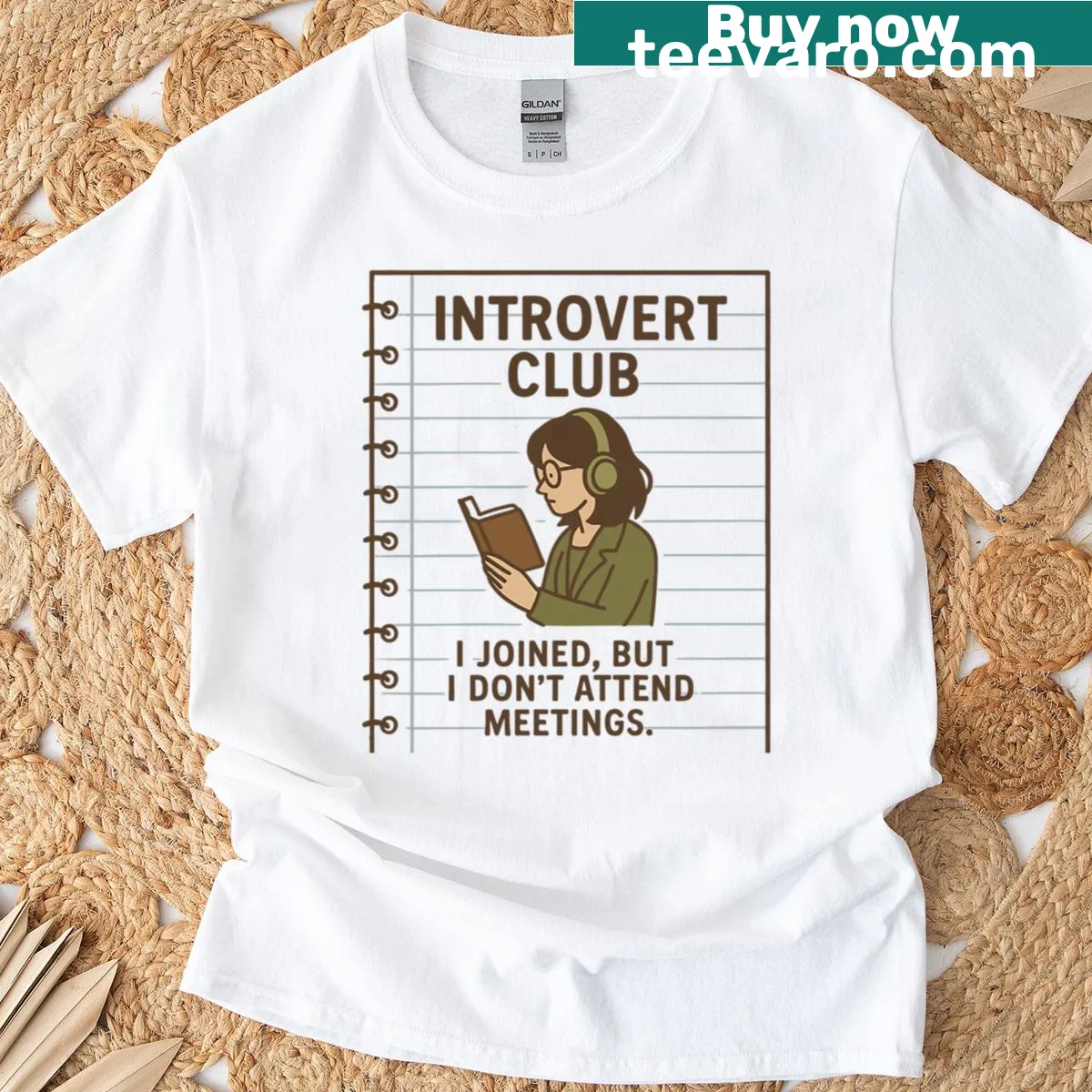Sarcastic introvert t-shirt with 'I Joined But I Don't Attend Meetings' text — on a men's t-shirt