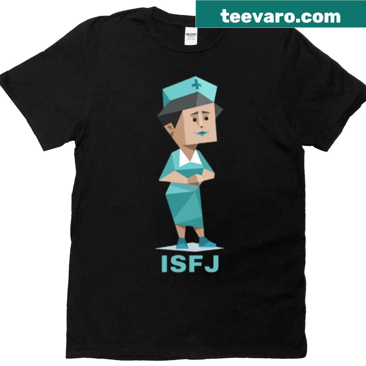 T-shirt featuring ISFJ from MBTI personality types — on a men's t-shirt