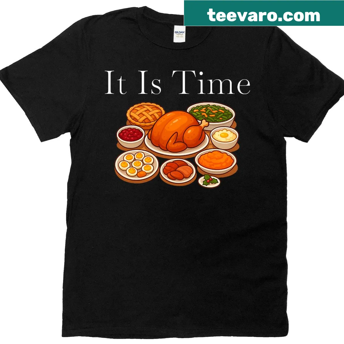 Festive T-shirt celebrating Thanksgiving and Christmas with a warm message. — on a men's t-shirt