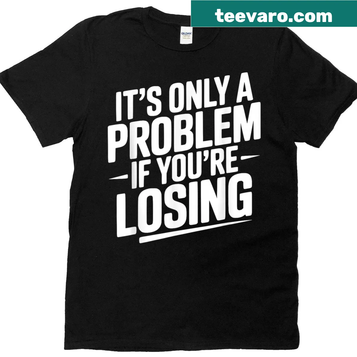 Funny gambling t-shirt with a playful saying about losing — on a men's t-shirt