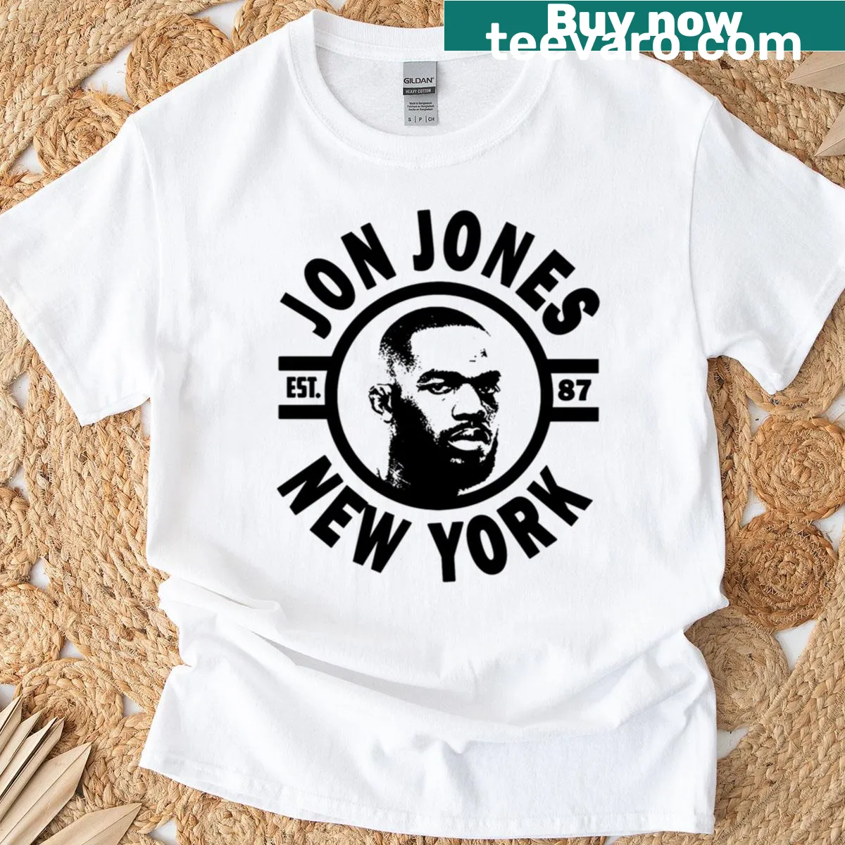 Jon Jones Bones graphic design T-shirt — on a men's t-shirt