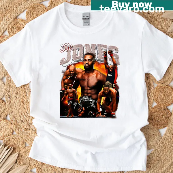 Vintage distressed Jon Jones Bones T-shirt celebrating MMA achievements