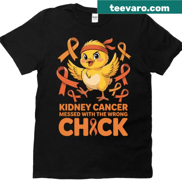 Cute T-shirt with heart design for kidney cancer awareness