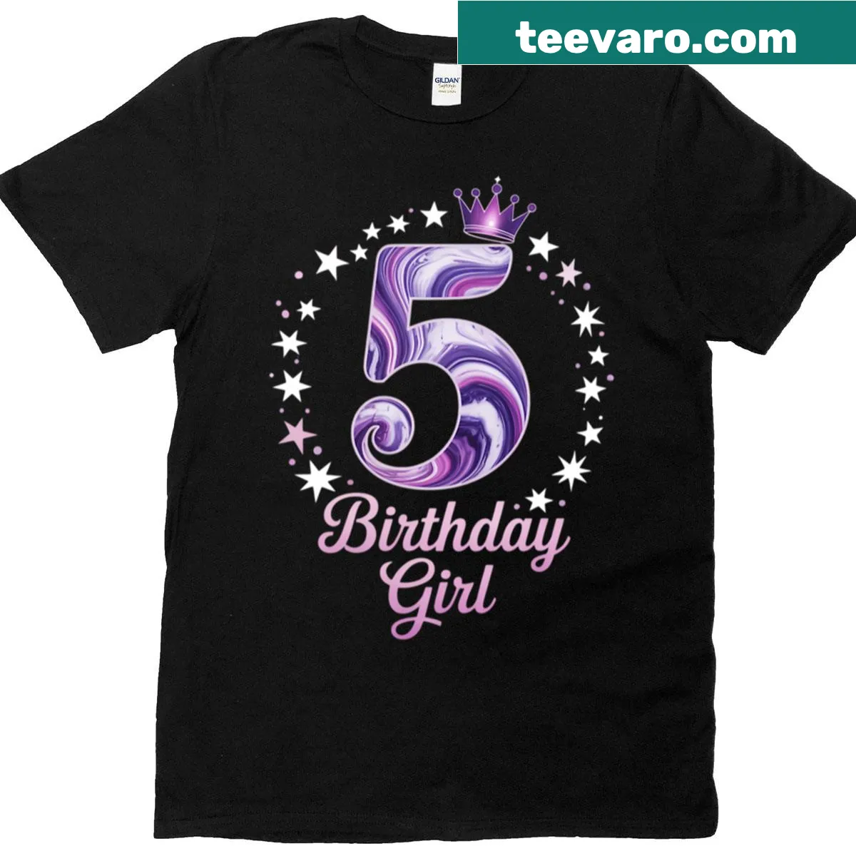 Birthday t-shirt featuring a design for a 5th birthday celebration — on a men's t-shirt