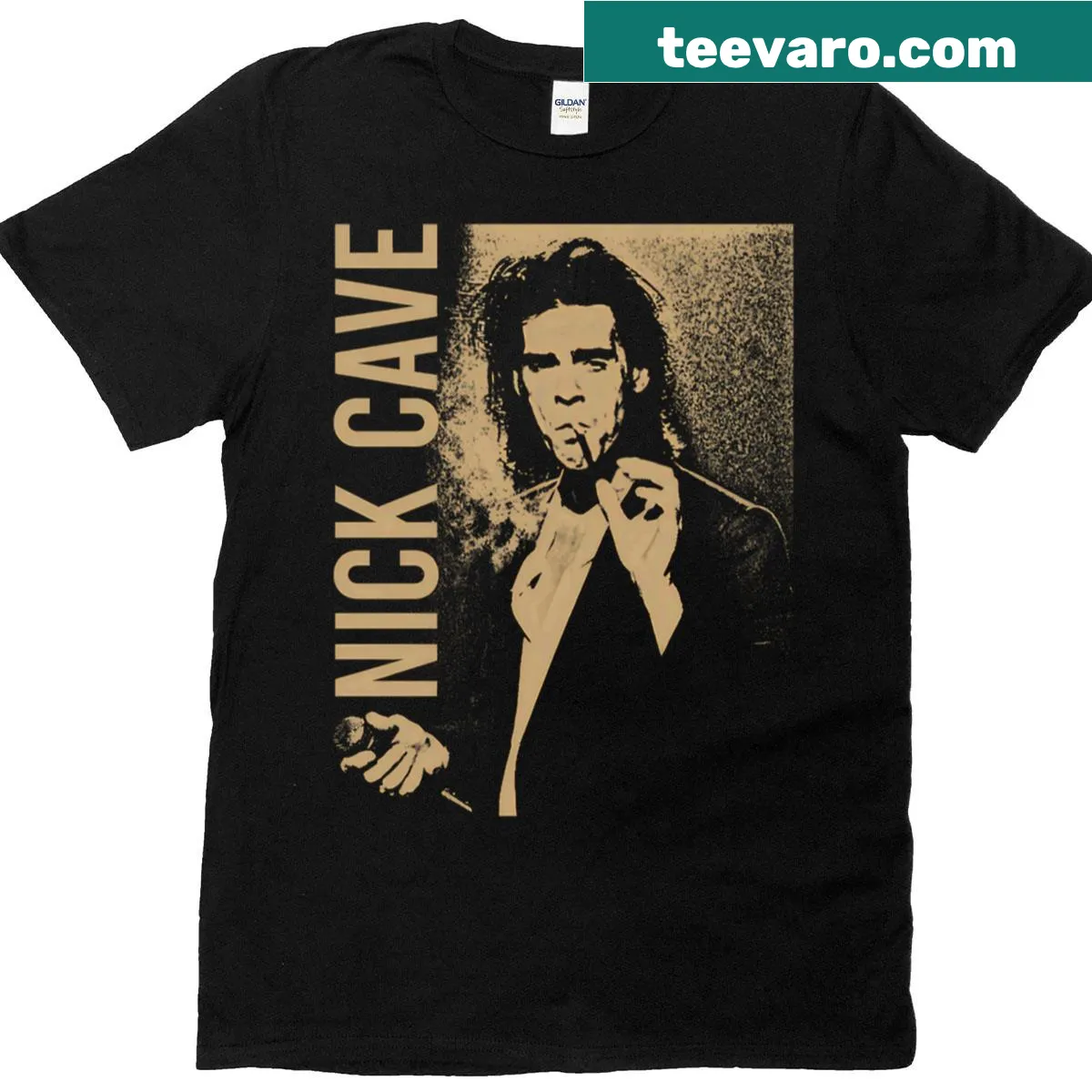 T-shirt featuring Nick Cave and The Bad Seeds signature design — on a men's t-shirt