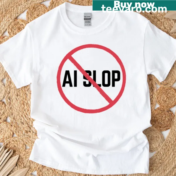 No Ai Slop T-shirt with minimalist design and bold text