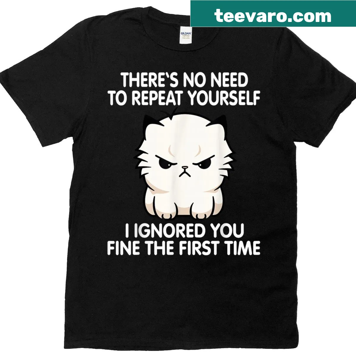 Funny cat saying t-shirt for cat lovers, suitable for everyone. — on a men's t-shirt
