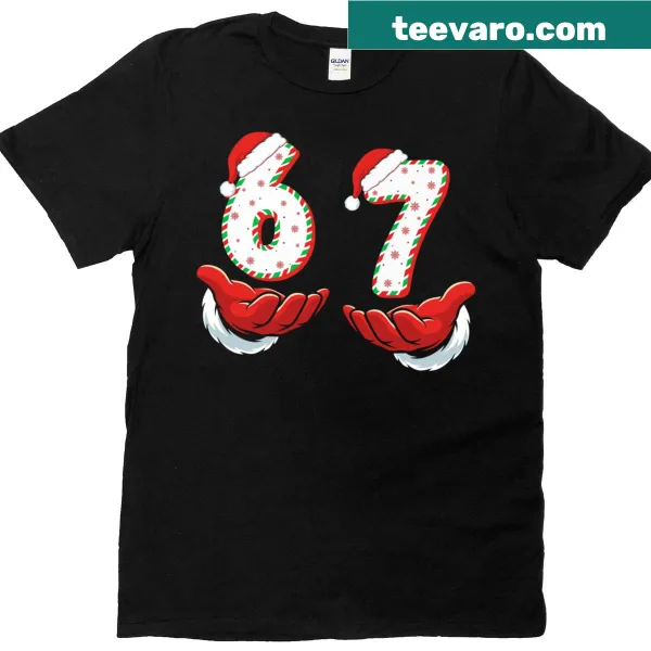 Funny meme Christmas shirt with Santa hands and Gen Alpha slang