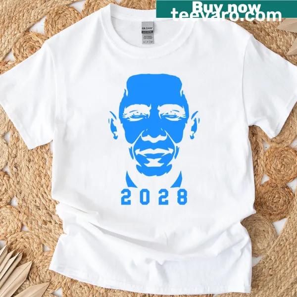 Obama 2028 presidential campaign T-shirt with typography