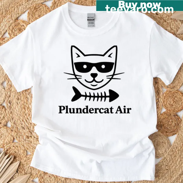 Cartoon-style Plundercats logo on a t-shirt for kids