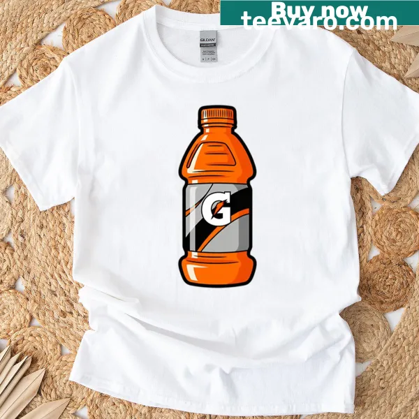 Graphic illustration of an orange Gatorade bottle T-shirt