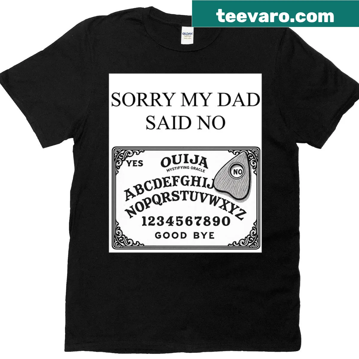 Funny dad T-shirt with a Ouija board design — on a men's t-shirt