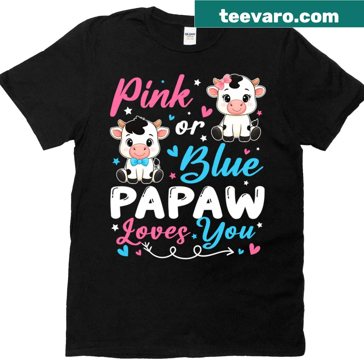 Sentimental T-shirt for grandpas with Papaw Loves You text — on a men's t-shirt