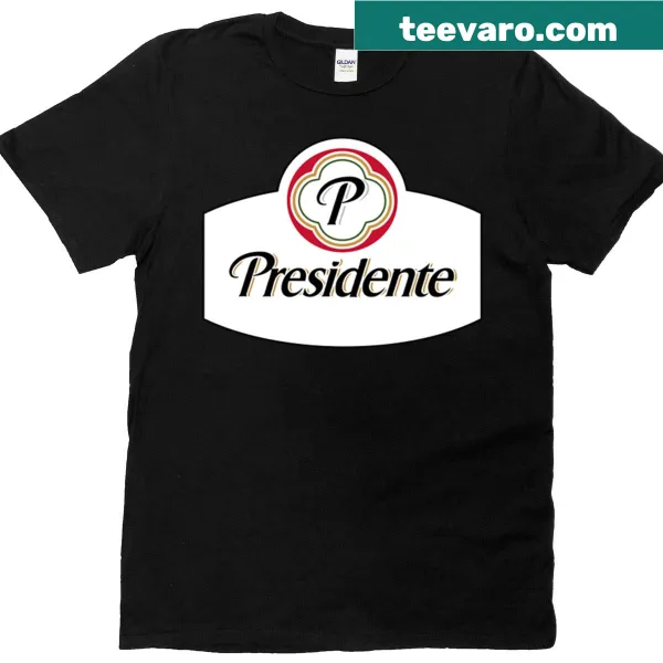T-shirt celebrating Presidente Cerveza with playful graphic