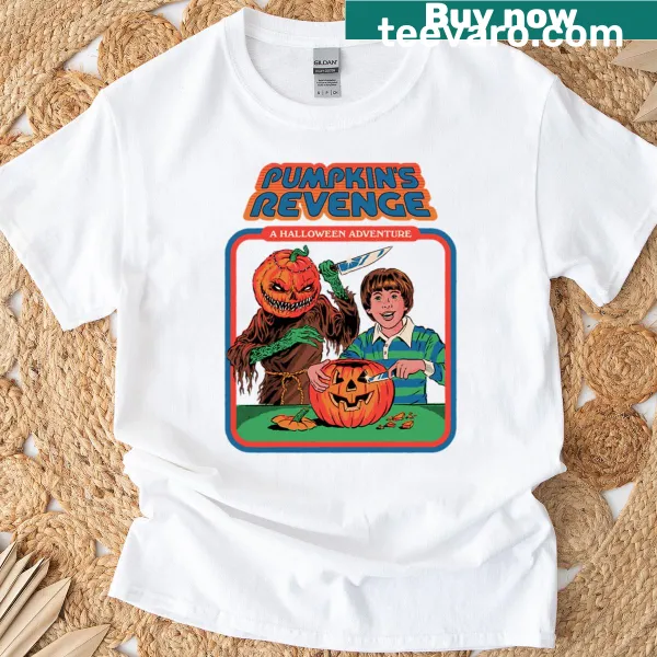 Cartoon pumpkins with a playful revenge theme