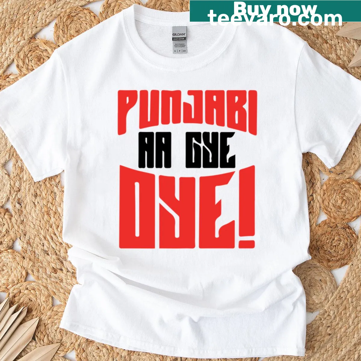 Fun typography design celebrating Punjabi culture — on a men's t-shirt