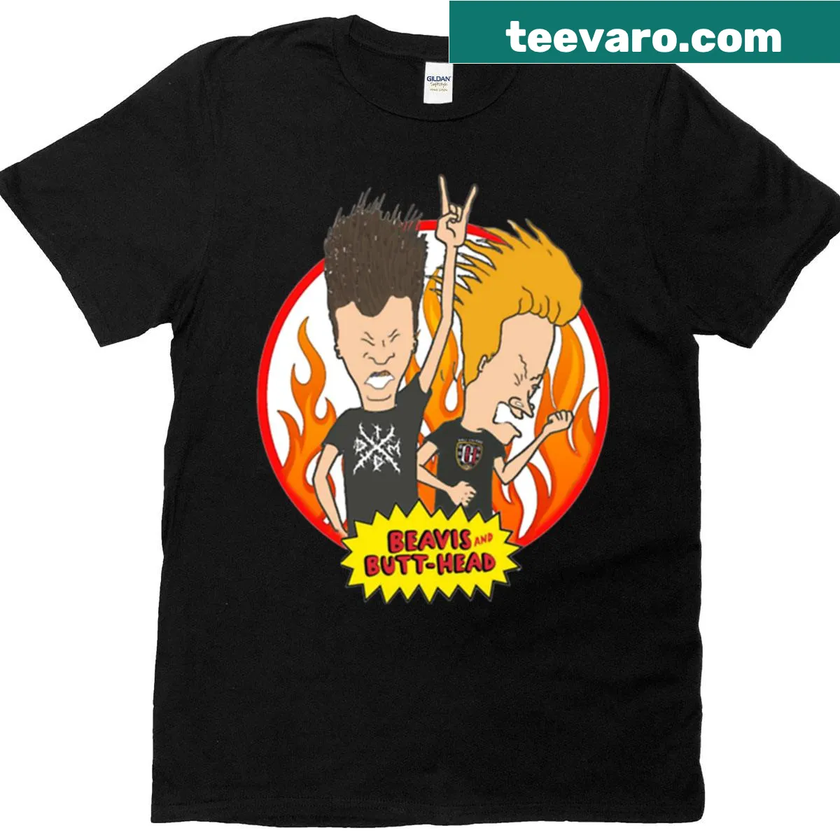Cartoon graphic of a punk group on a T-shirt — on a men's t-shirt