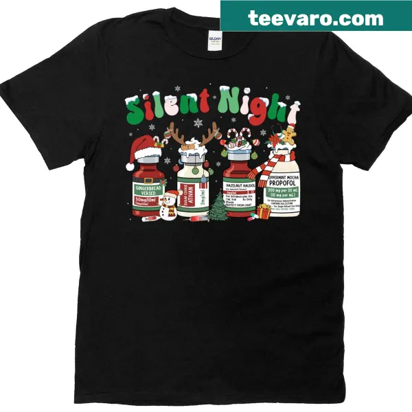 Christmas-themed T-shirt for ICU nurses with retro design