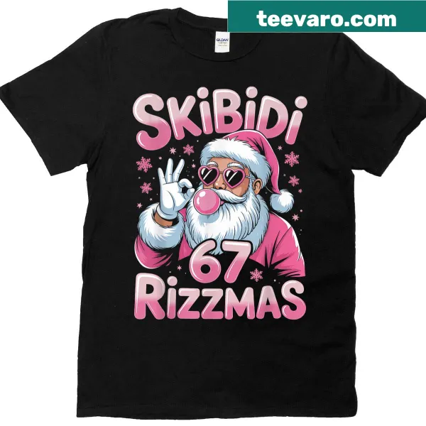 Funny Rizz Christmas 67 T-shirt with playful typography design