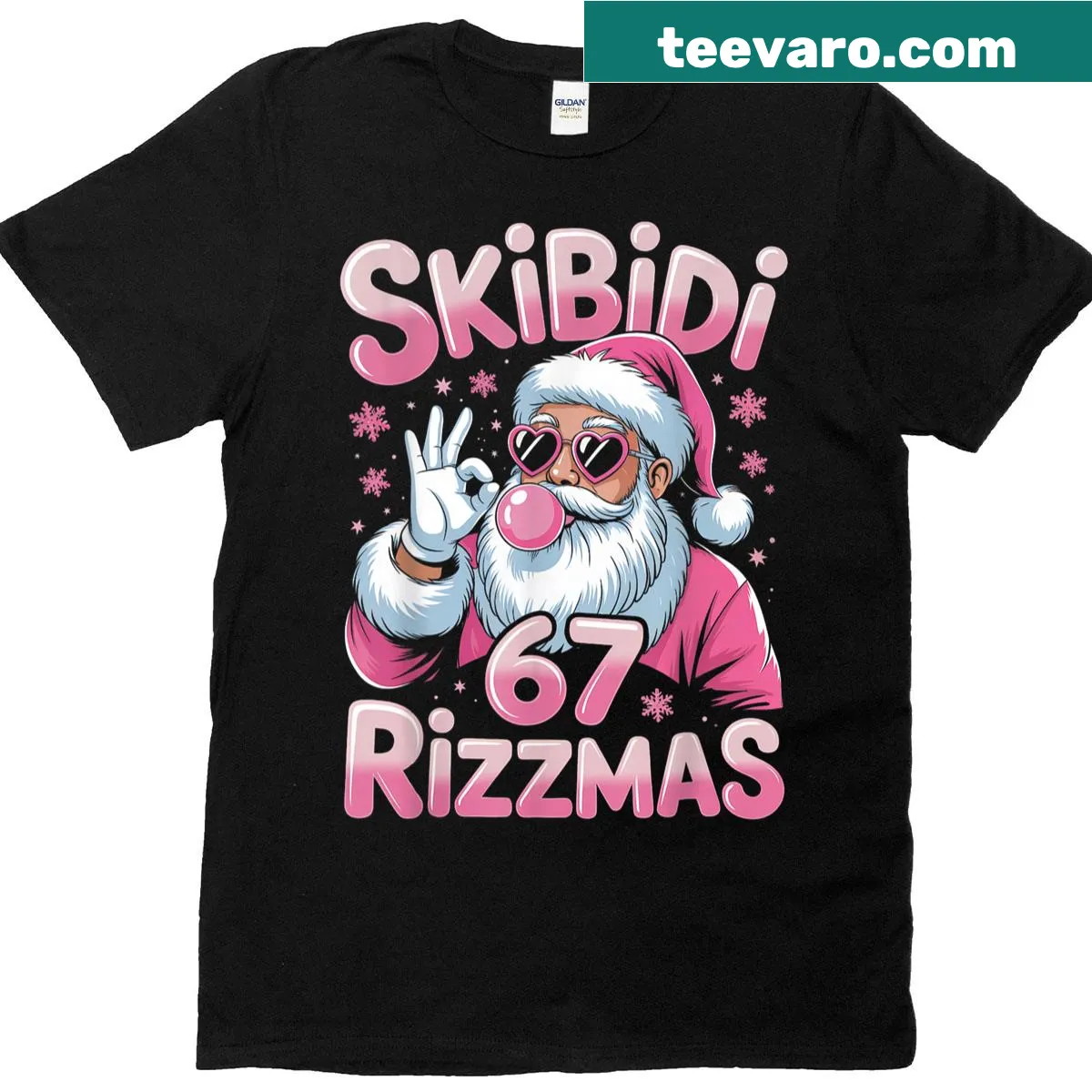 Funny Rizz Christmas 67 T-shirt with playful typography design — on a men's t-shirt