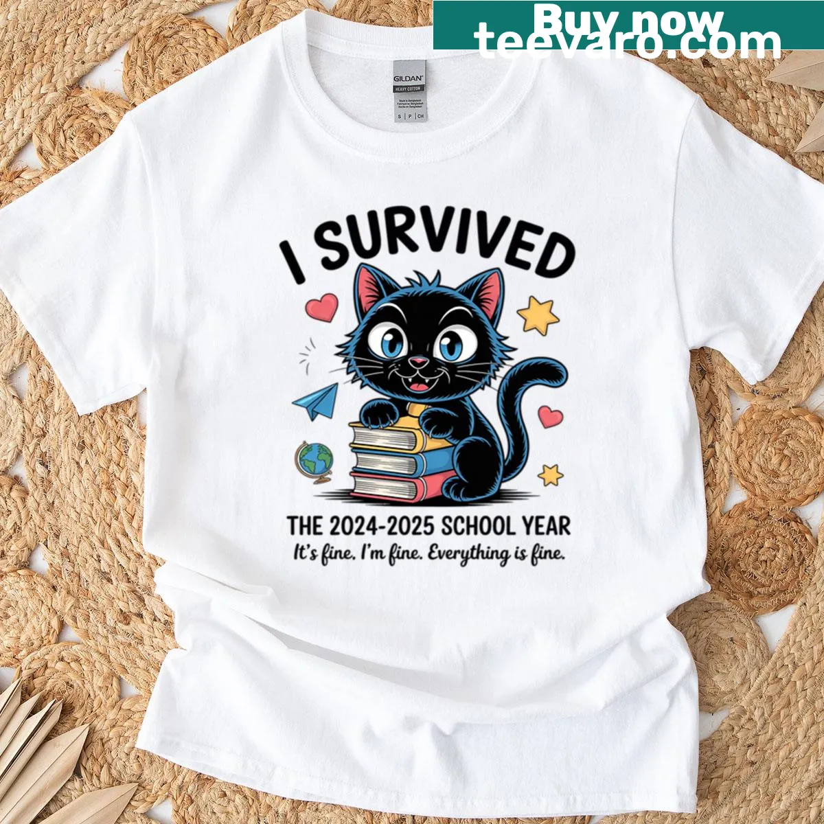 Playful T-shirt celebrating the school year — on a men's t-shirt
