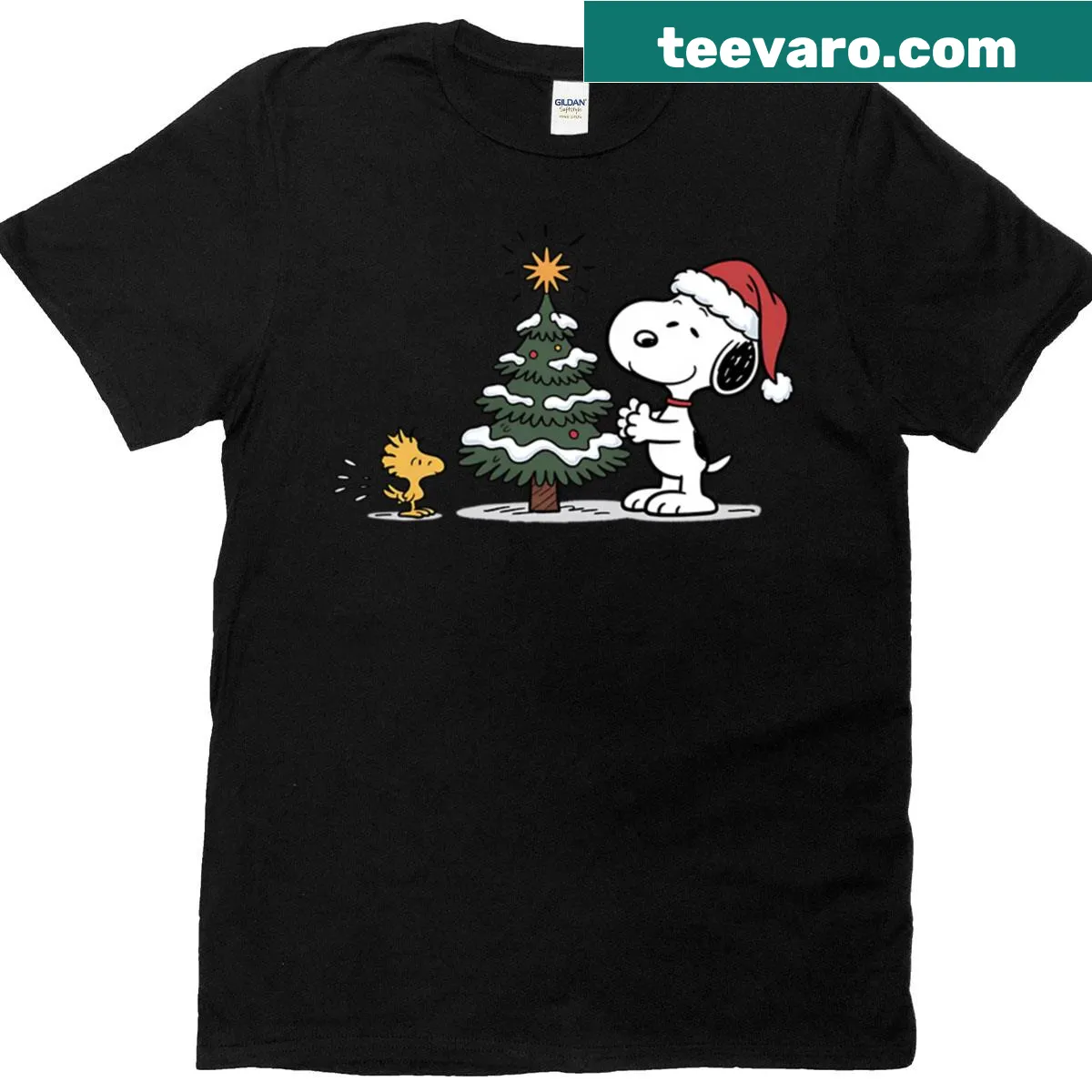 Nostalgic Snoopy illustration on Christmas T-shirt — on a men's t-shirt