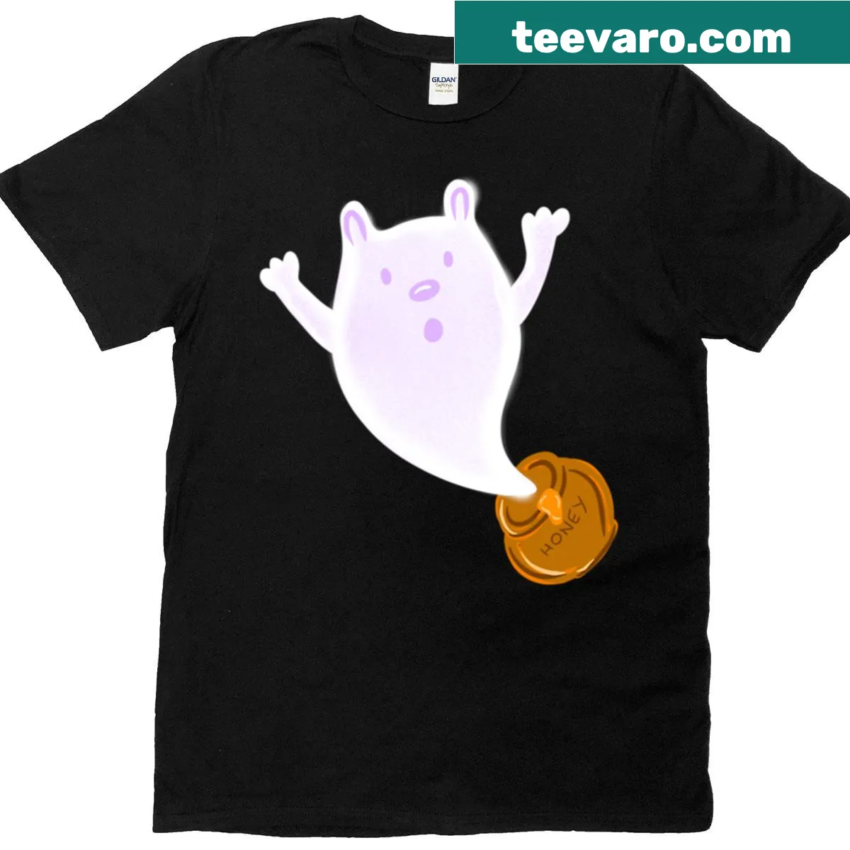 Spooky Honey Bear t-shirt featuring a bear with spooky elements — on a men's t-shirt