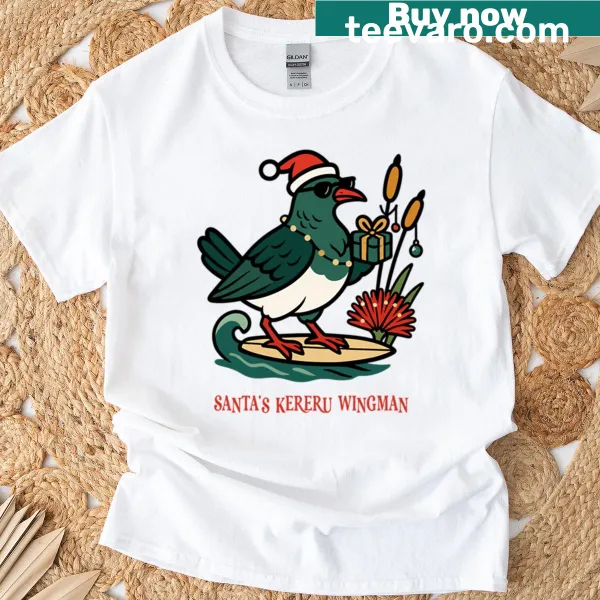 Fun surfing kiwi graphic t-shirt for Christmas