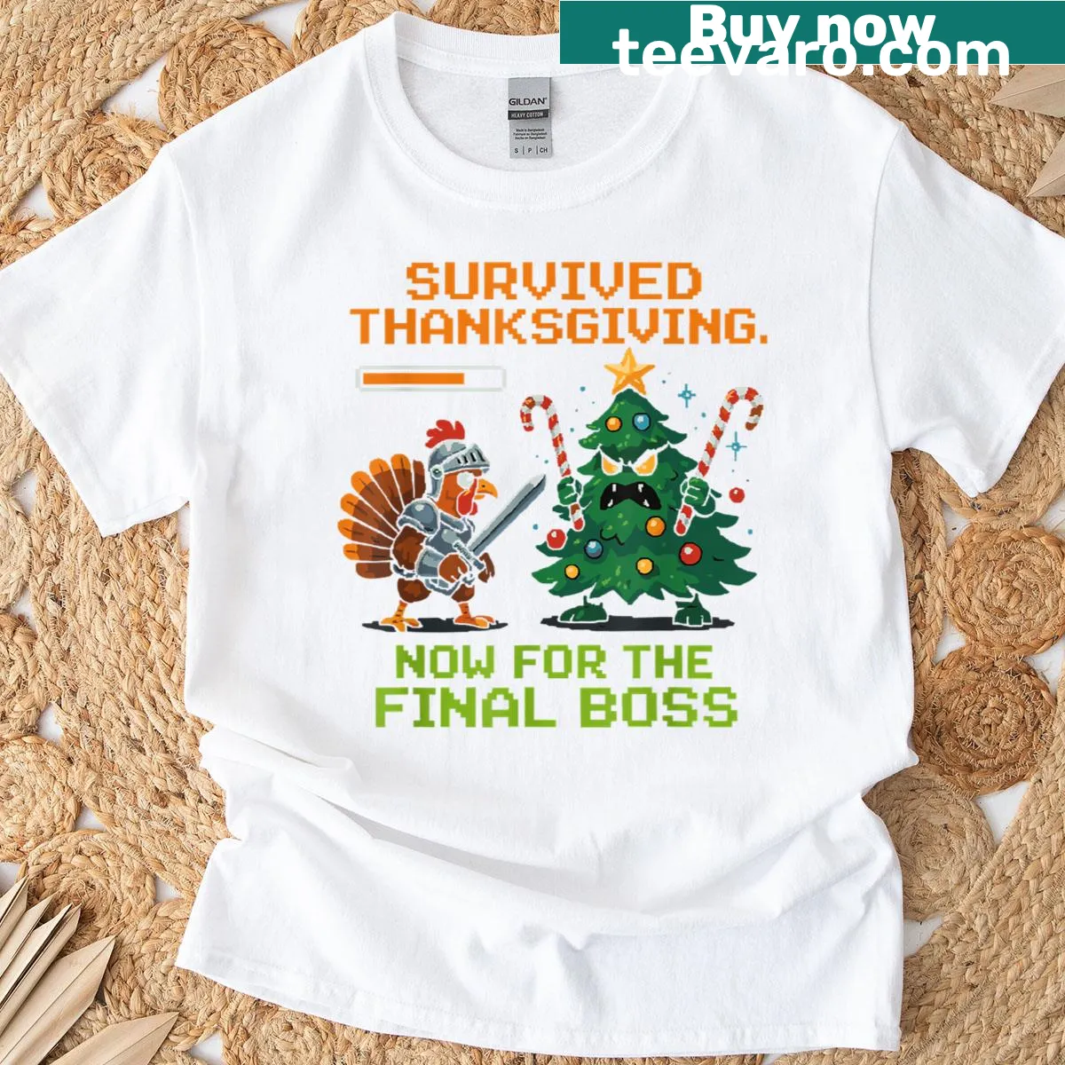 Funny gamer t-shirt for Thanksgiving — on a men's t-shirt