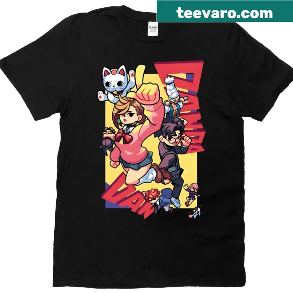 Cartoon-style Chibi characters from Team Dandadan on T-shirt