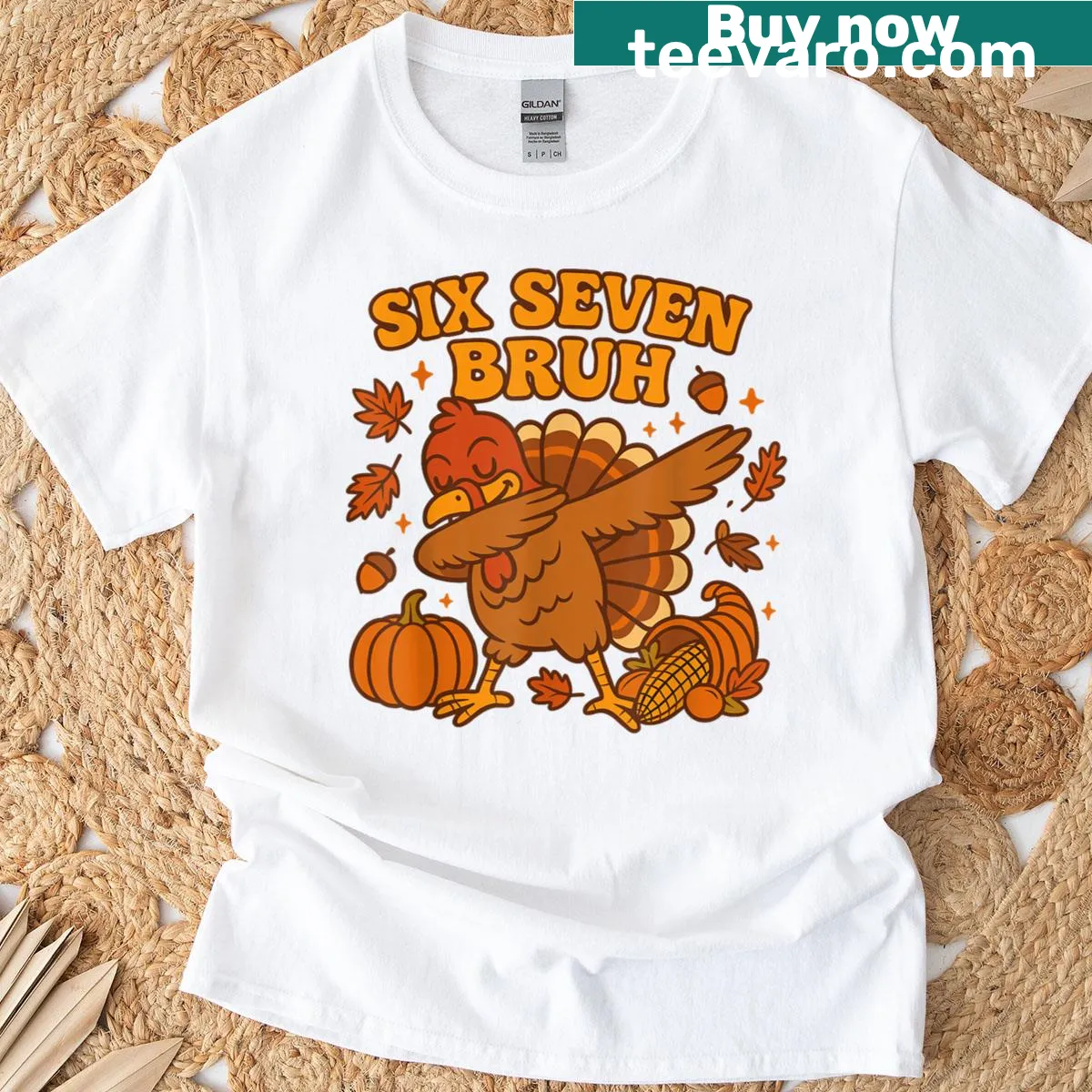 Funny turkey dabbing graphic for Thanksgiving — on a men's t-shirt