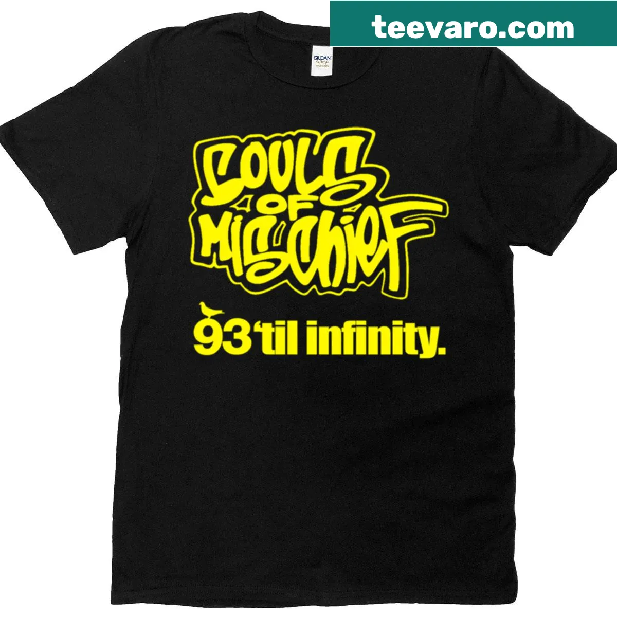T-shirt featuring the title of '93 Til Infinity' by Souls of Mischief — on a men's t-shirt