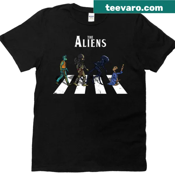 Playful alien-themed graphic on T-shirt