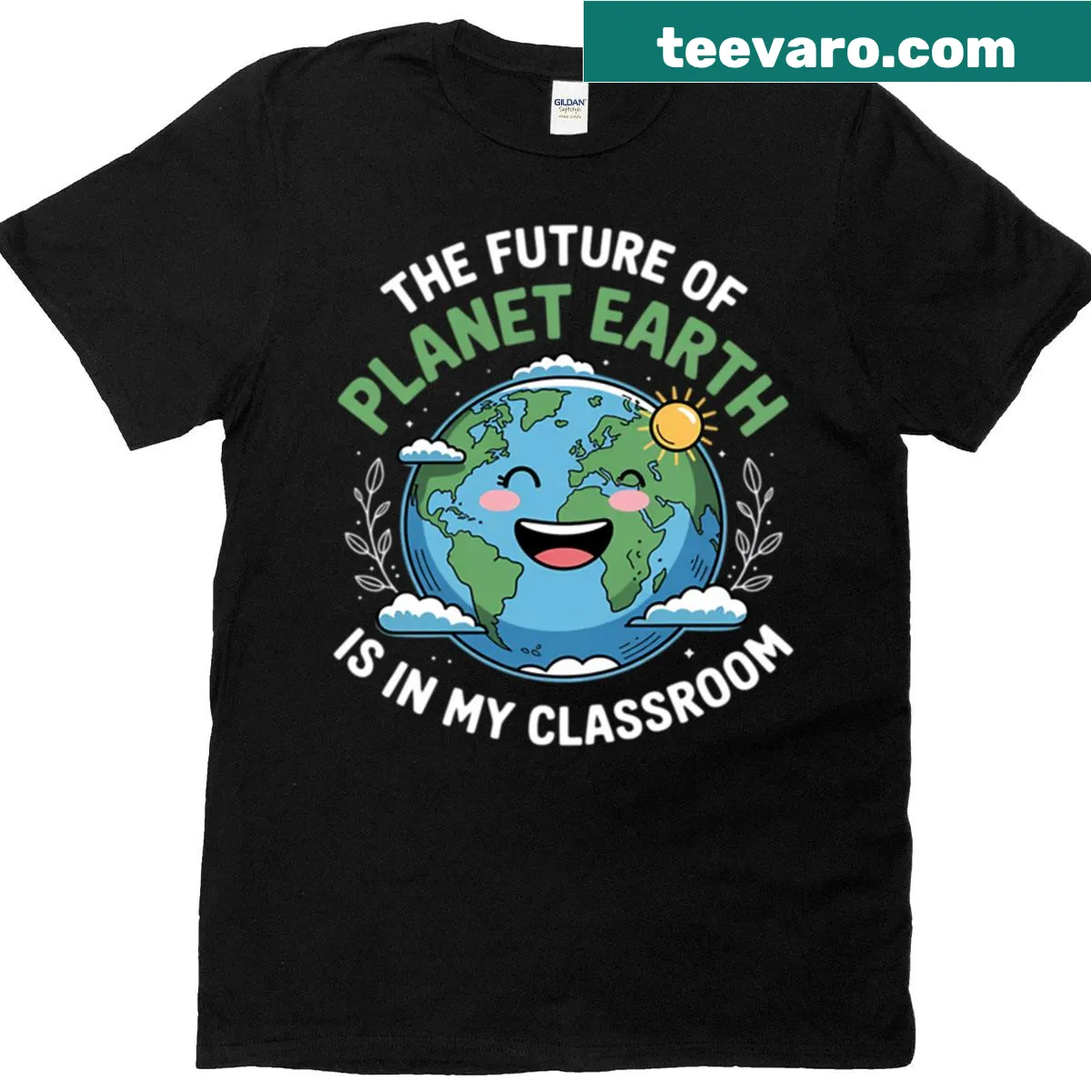 Inspirational text about education and the environment on T-shirt — on a men's t-shirt