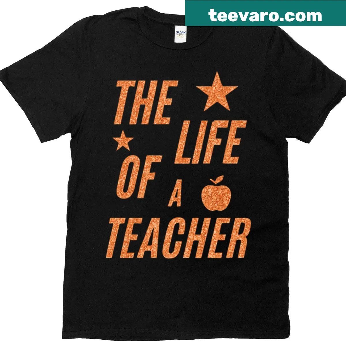 Glittery text celebrating the teaching profession on T-shirt — on a men's t-shirt