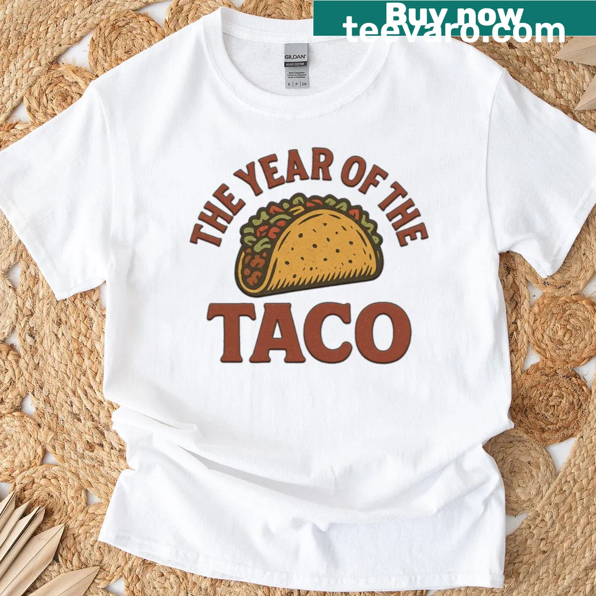 Funny taco-themed vintage t-shirt — on a men's t-shirt