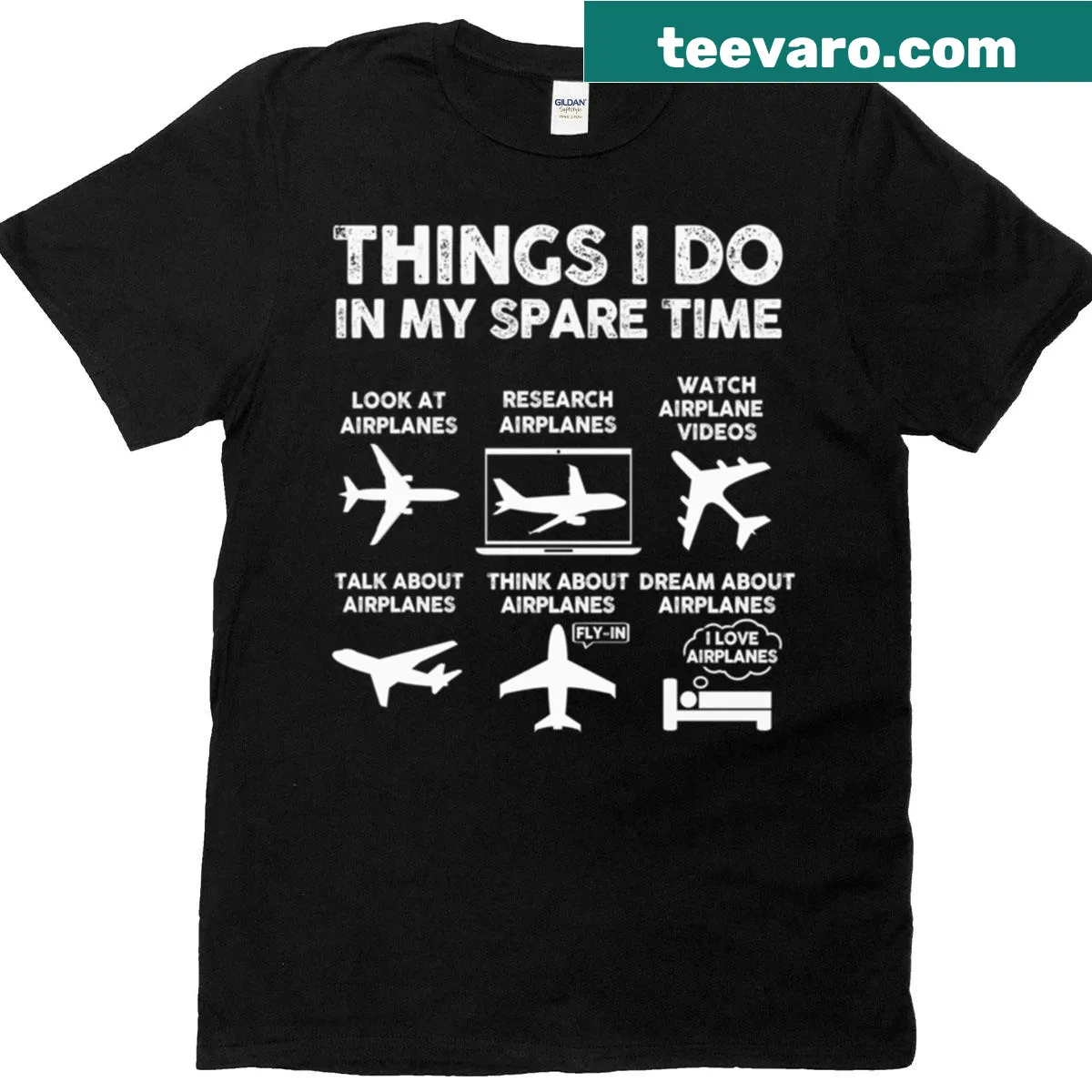 Illustration of airplanes on a T-shirt for aviation lovers — on a men's t-shirt