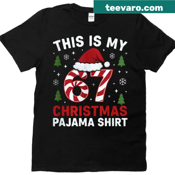 Funny Christmas pajama meme t-shirt for kids aged 6-7