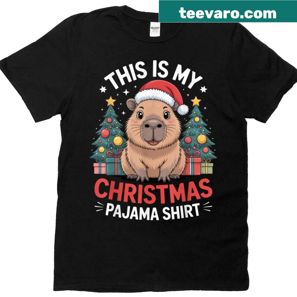 Funny Christmas teacher T-shirt with holiday-themed text — on a men's t-shirt