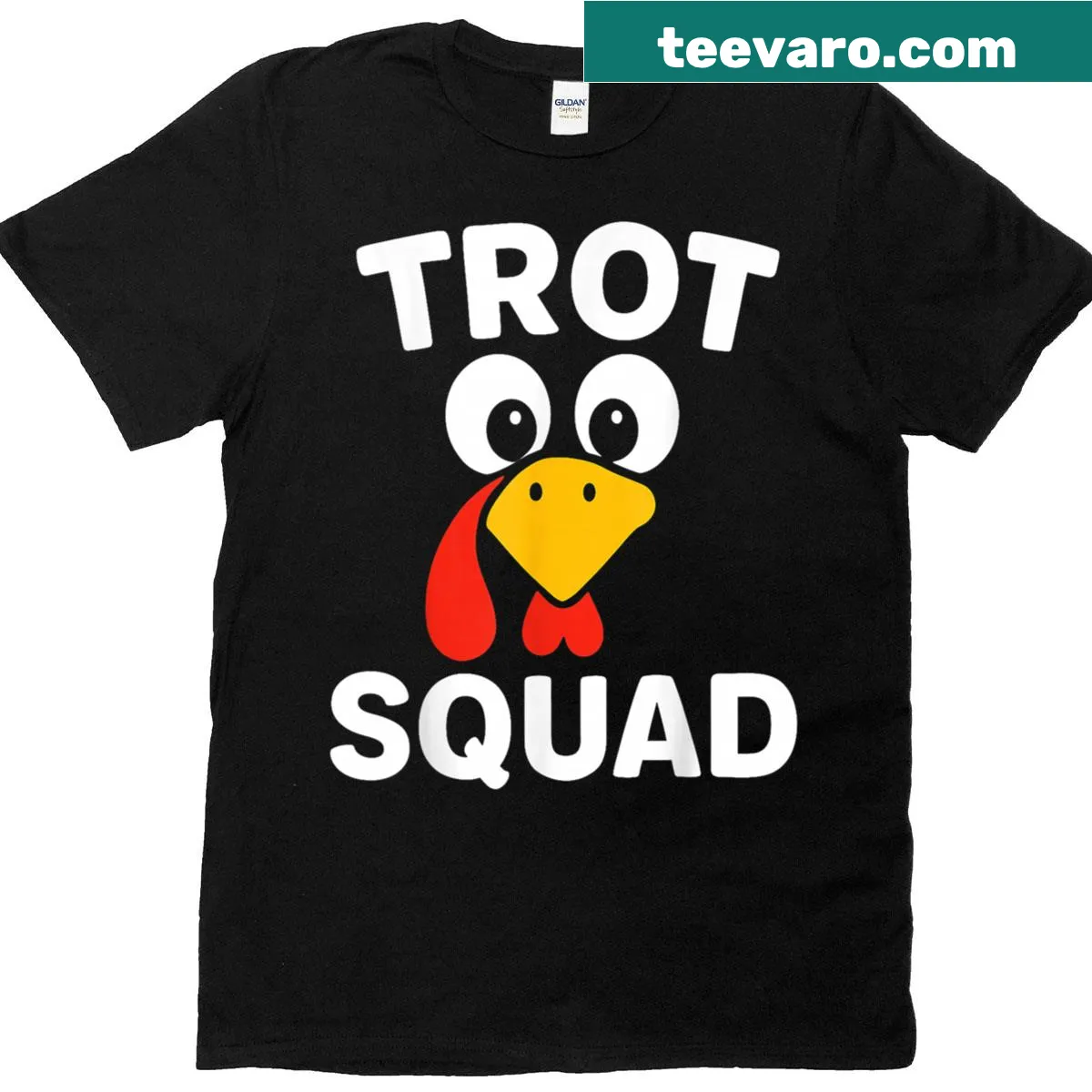 Funny T-shirt with turkey face design for Thanksgiving — on a men's t-shirt
