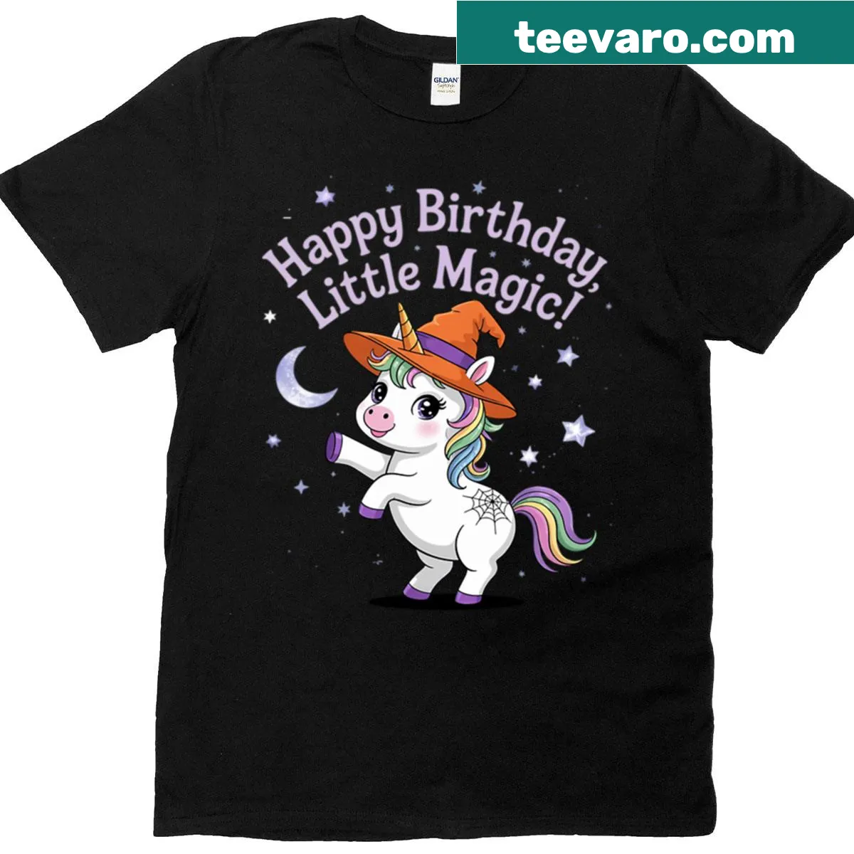 Whimsical unicorn design for Halloween T-shirt — on a men's t-shirt