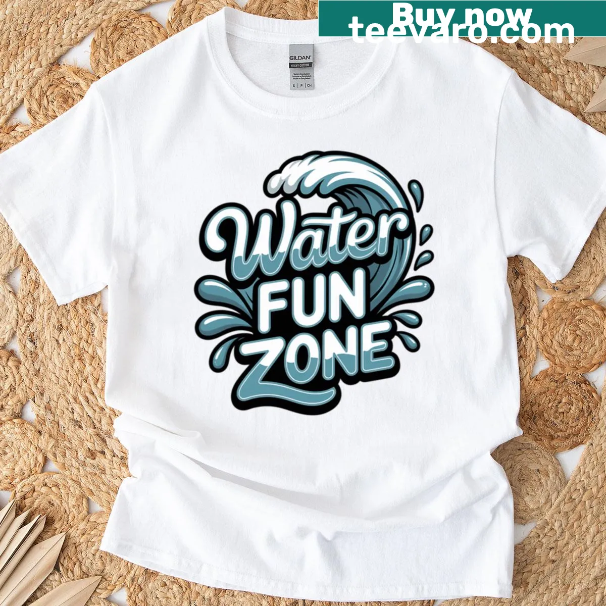 Cartoon splash graphic for summer family fun T-shirt. — on a men's t-shirt
