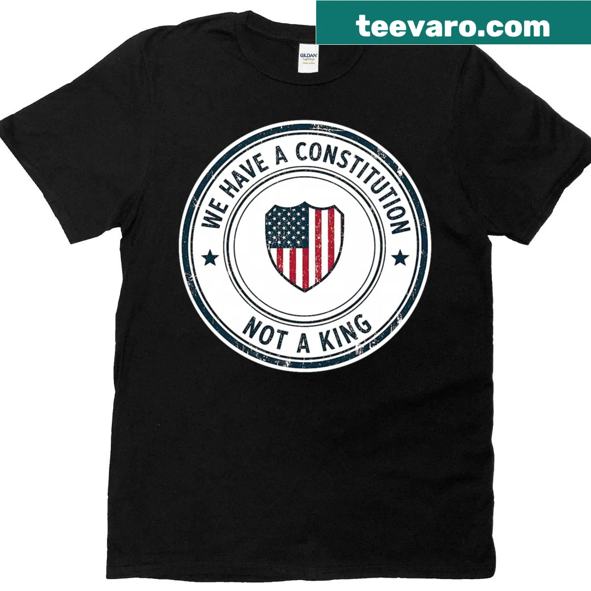 Patriotic tee featuring 'We Have A Constitution' — on a men's t-shirt