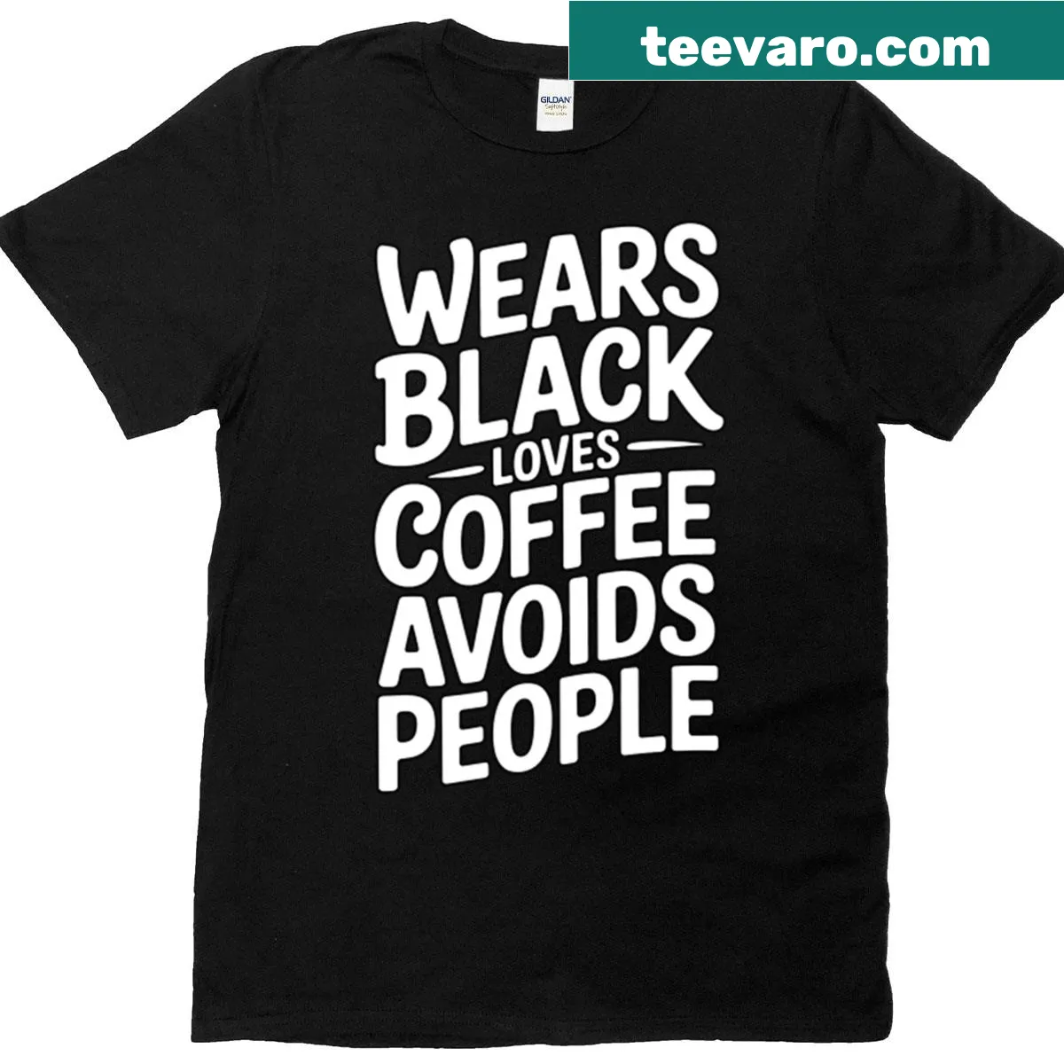 Funny introvert t-shirt with coffee and black clothing theme — on a men's t-shirt