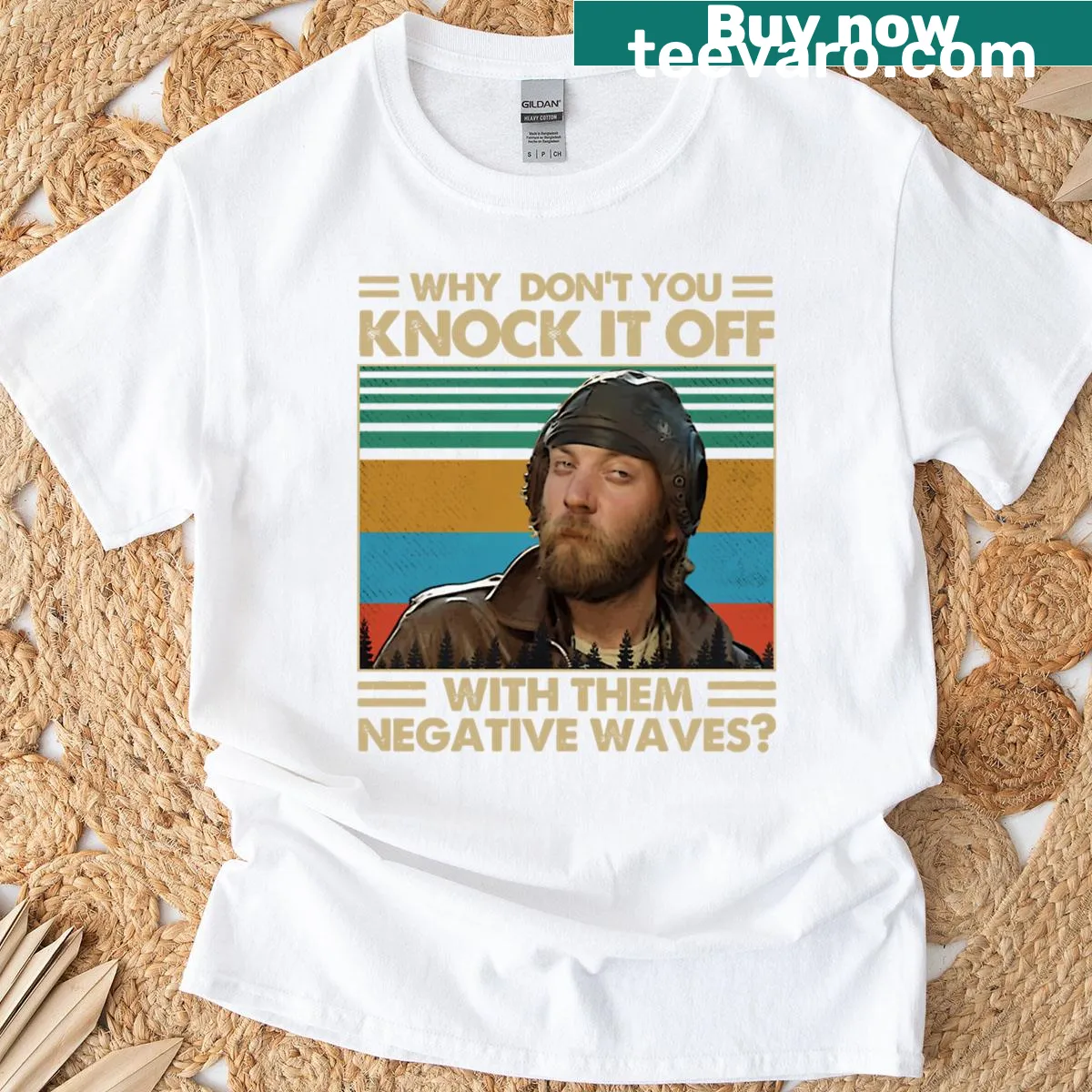 Funny T-shirt with a quote from Kelly's Heroes about positivity — on a men's t-shirt
