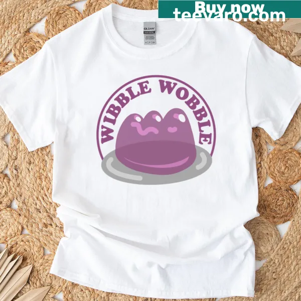 Whimsical T-shirt featuring wobbling jelly on a plate