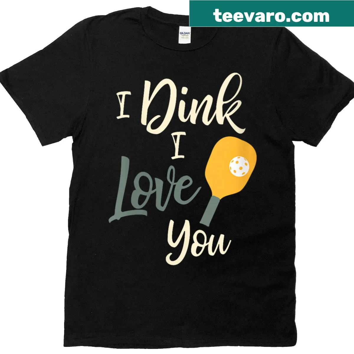 Funny pickleball T-shirt for women with playful pun design — on a men's t-shirt