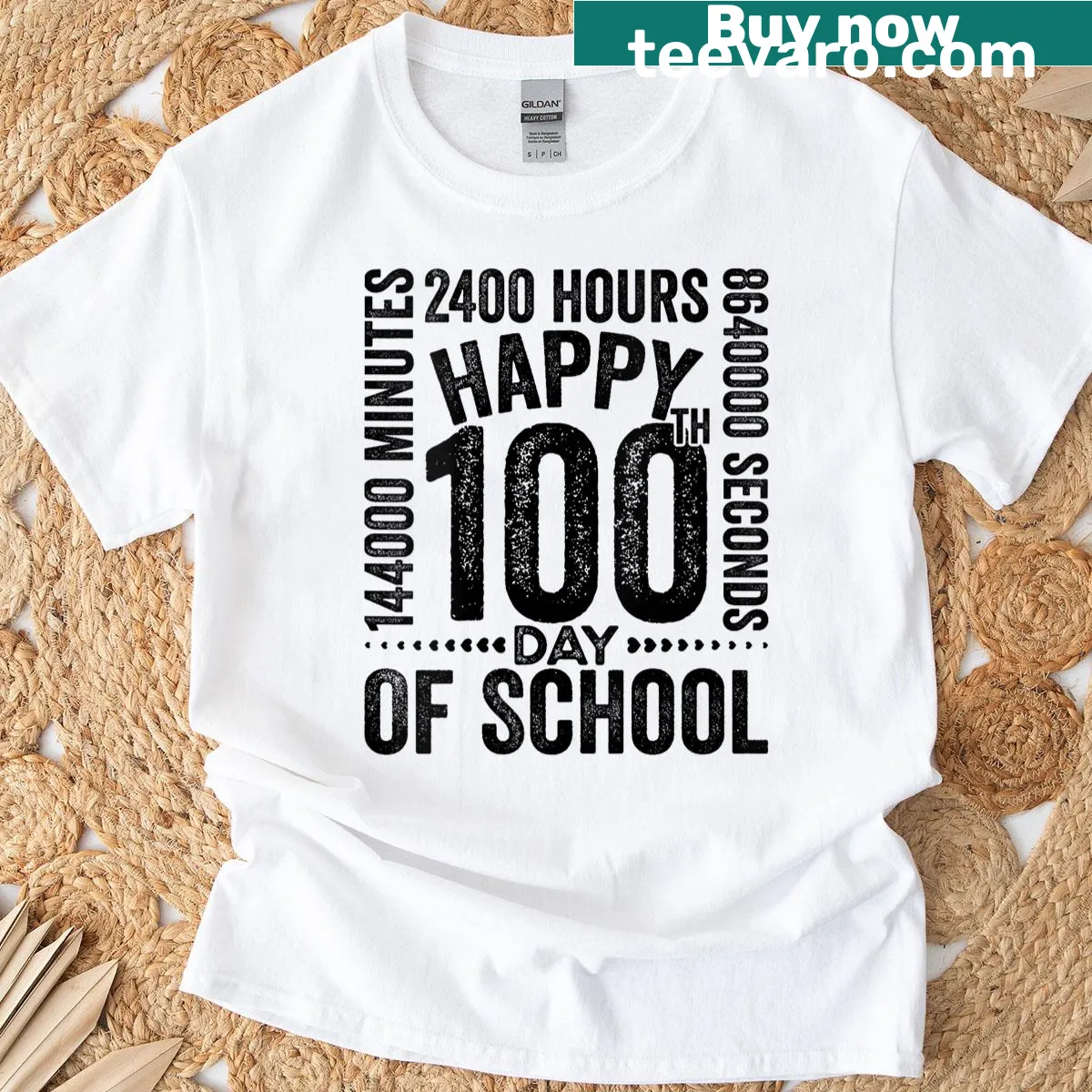 Happy 100th Day Of School graphic t-shirt for kids. — on a men's t-shirt