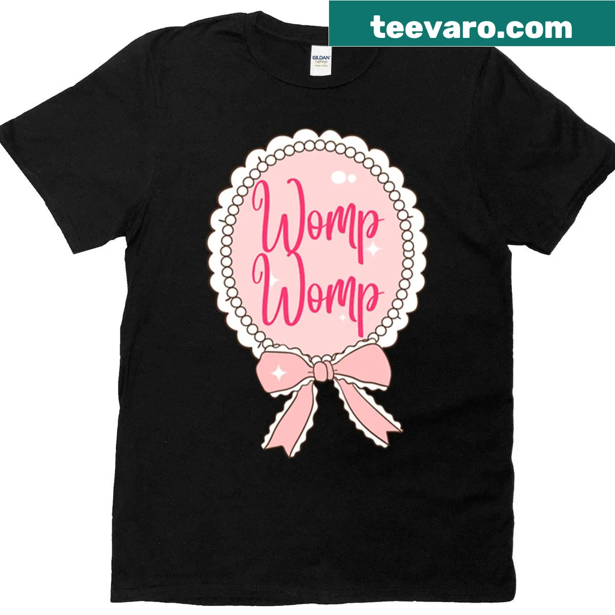 T-shirt featuring the phrase 'Womp Womp' in bold typography — on a men's t-shirt